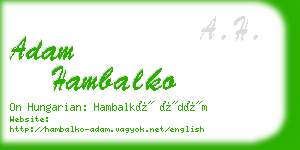 adam hambalko business card